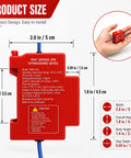 Image showing product dimensions of the 10 Pack Temp Triggered Fire Extinguishers Dual Din Rail Mount Heat Aerosol Auto Flame Suppressors.