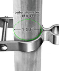 Beefy Heavy Duty Gate Hinges 1-3/8in Stainless Steel 304 Wall Mount Hinges detail showing pipe diameter