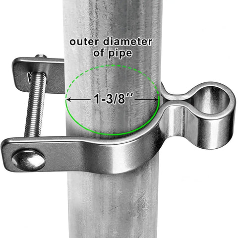 Beefy Heavy Duty Gate Hinges 1-3/8in Stainless Steel 304 Wall Mount Hinges detail showing pipe diameter