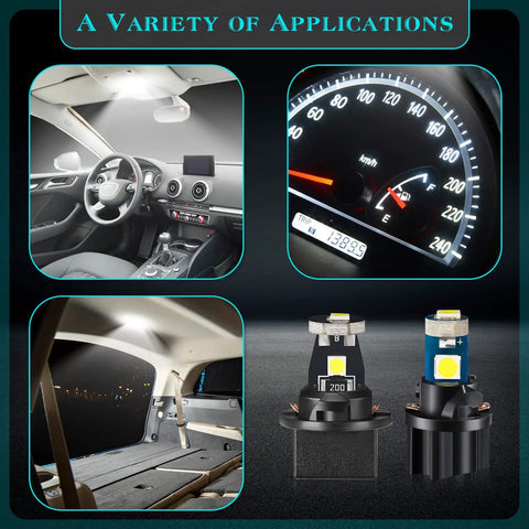 40 Piece T5 And T10 LED Bulbs Dash Lights Kit With Twist Socket For Easy Install Interior Car Lights application varieties