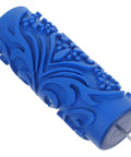 Pro-Level Rubber Texture Paint Roller For Walls And Ceilings DIY Decor Game Changer Durable Rubber with intricate blue design.