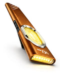 Ultra Thin Rechargeable Flashlight 700 Lumen Slim Magnetic Work Light With COB Side Light UV Light USB C Pocket EDC in orange