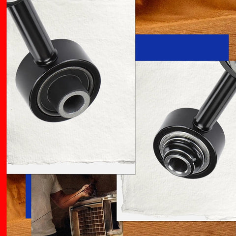 Front Sway Bar Link Pair For Ford Super Duty F 250 F 350 F 450 F 550 2007 2008 2009 2010 Replacement Kit Durable Auto Parts With Easy Install Fitment And Heavy Duty Construction. Close-up of black sway bar link ends