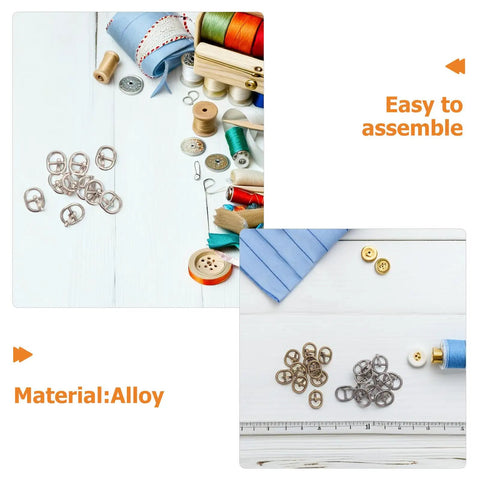 150 Pcs Miniature Alloy Buckles for Doll Clothes and DIY Projects, 5.5mm Single Prong Fasteners with sewing supplies