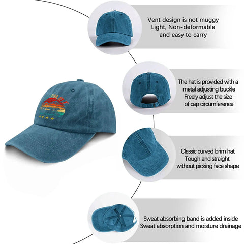 Women's RV Pilot Hat For Road Trips And Camper Vacations, featuring adjustable back buckle and embroidered logo