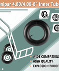 Image showing Cenipar 4.80/4.00-8 inch tire inner tubes for carts with focus on wide compatibility and explosion-proof features.