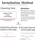 Installation instructions for Sleek Countertop Glass Cleaning Machine for Bustling Cafes and Dive Bars on countertop.