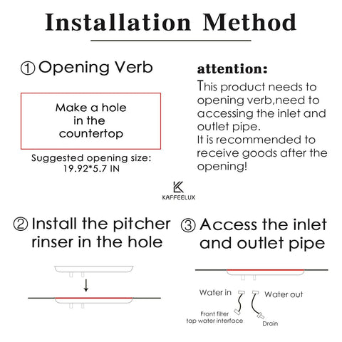 Installation instructions for Sleek Countertop Glass Cleaning Machine for Bustling Cafes and Dive Bars on countertop.