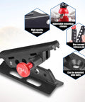 Rugged Aluminum Fire Extinguisher Mount Bracket Kit With Quick Release for Jeep Wrangler shown with pull release pin