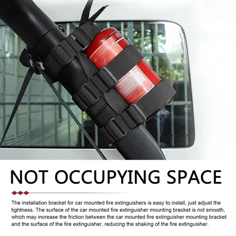 Road Warrior Car Roll Bar Fire Extinguisher Holder Featuring Adjustable American Flag Mount And Heavy Duty Nylon Straps For Jeep Wrangler Jk Jku Tj Cj Yj Lj That Stays Locked Through Dirty Backroads