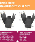 Sizing guide for Back Seat Dog Hammock Cover Waterproof Car Seat Protector For Cars Trucks And SUVs Easy To Clean Machine Washable.