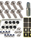 Tight Anti Theft License Plate Screws Keep Your Ride Locked Down Stainless Steel 1/4 Inch Bolts accessories and tools for installation.