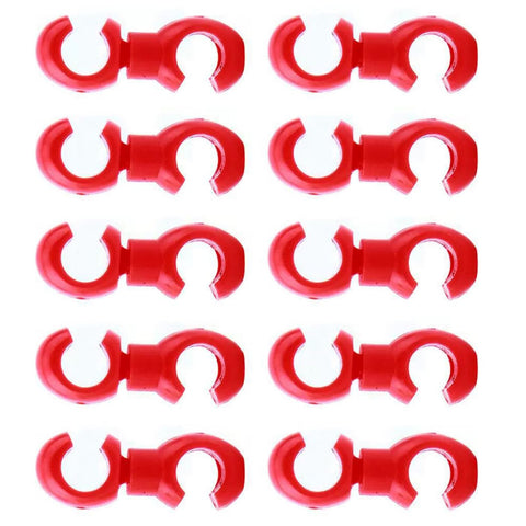 Multipurpose Alloy Bicycle Brake Line Clamps And Cable Clips For Road Bikes, red alloy clips, set of ten, easy install