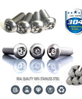 Anti Theft Stainless Steel License Plate Screws Set For Cars And Trucks Tamper Resistant Security Machine Screws Quarter Inch M6 Bolts