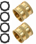 2 Pack 3/4 Inch Garden Hose Connector With Dual Swivel For Male To Male And Double Female Adapters Aluminum Construction For Durability Standard 3/4 Inch Fit Easy Attachment For All Hoses And Watering Tools, brass hose connectors and black washers