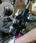 Universal Half Shaft Sleeve Thread Repair Kit For External Bolt Threads 30 To 110mm in use on axle, close-up view with threading detail.