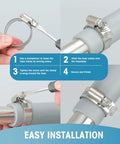 Installation process of All Purpose Hose Clamps Kit For Plumbing, Automotive And Mechanical Projects, Heavy Duty Adjustable Worm Gear Clamps In 0.25 To 2 Inches (6 To 51 Millimeters), 304 Stainless Steel Assorted Sizes For Tight Leak Free Fits on a pipe with screwdriver.