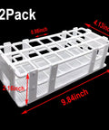 Two Pack 24 Hole White Plastic Test Tube Rack, Detachable Holder For 25mm And Smaller Tubes, Durable Lab Organizer For Chemistry And Biology