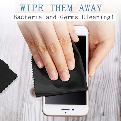 Frienda microfiber cleaning cloths, black, two-pack for wiping smartphone screen