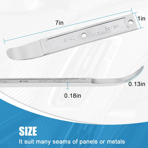 Heavy Duty Pry Bar Trim Removal Tool Set For Auto Interiors And Exterior Panels, 7-inch aircraft grade steel pry tool.