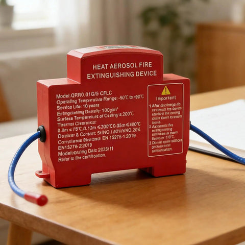 Game Changer Heavy Duty Din Rail Automatic Fire Extinguisher For Home Workshops Featuring Instant Heat Aerosol Suppression And Reliable Temperature Sensors