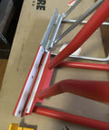 Eave Seam Locker T1 Edge Folding Tool with PVC Insert for Double Lock Standing Seam Roof Panels, red frame on cardboard box