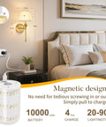 Rechargeable Battery Powered Wall Sconces Set Of Two With Dimmable Led Lights And Wireless Remote Usb C Charging Port For Living Rooms, shown mounted beside a bed.