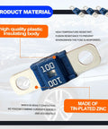 Hella Reliable Heavy Duty Midi Fuses 100 Amp High Current Pack Of 3 with plastic insulating body and tin-plated zinc terminals.