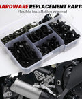 177 Pcs Motorcycle Fairing Bolt Kit For Sportbike Fans Universal Fit M5 M6 Stainless Steel Screws Fasteners Clips Black