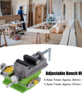 Built Like A Tank Heavy Duty 3 Inch Drill Press Vise Cross Slide For Precision Milling, adjustable bench vise in workshop.