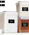 Flour And Sugar Storage Containers Set Of 3 Large Airtight Plastic Canisters With Lids 5.5 Qt Flour Jar And 2.6 Qt Sugar Jars Pantry Organizer