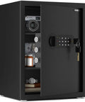 Small Home Safe Box Deluxe Digital Keypad Lock 1.7 Cu Ft Cabinet Safe for Wall or Cabinet Mount in Home Office Hotel Dorm Black