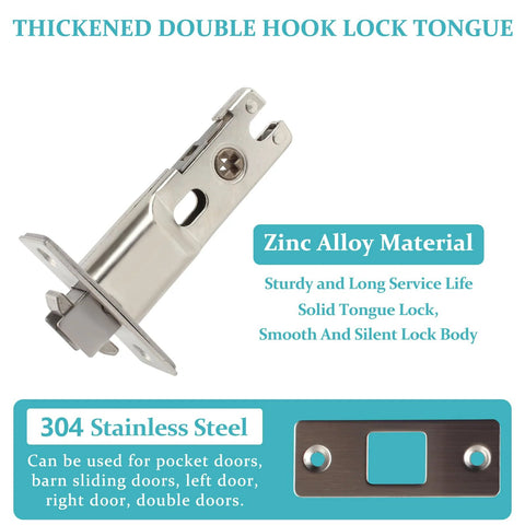 Pocket Door Lock With Key Matte Black Privacy Latch For Sliding Bifold Doors Fits Standard 1 Inch Holes Ideal For Bathroom And Bedroom Easy Install Durable Rust Resistant Hardware zinc alloy latch
