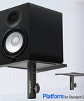 Universal 9 By 9 Inch Speaker Monitor Stand Plate For 35mm Poles with speaker mounted, highlighting non-slip EVA pads