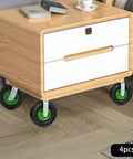 10 Inch Pneumatic Swivel Casters Set Of 4 Heavy Duty Rubber Caster Wheels With Anti Skid Treads Rolls Slick On Any Surface perfect for a wooden nightstand.