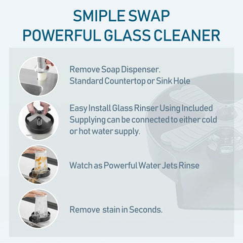 High Edge Glass Rinser For Kitchen Sink And Bar, Cup Washer And Glass Cleaner With Anti Splash Design installation steps.