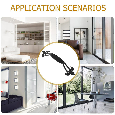 Application scenarios of black iron cabinet door handles for dresser drawers and wardrobes, vintage metal pulls for kitchen cupboards.