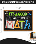 Its A Good Day To Do Math Front Door Sign Blackboard Pencil Ruler Wood Hanger for School Classroom 14.2x10.2 inches