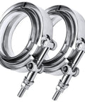 3 Inch Stainless Steel V Band Clamp Kit With Mild Steel Male And Female Flanges For Turbo Exhaust Downpipes And Racing Street Ready Upgrades