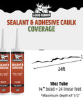 Badass Grip Liquid Rubber Waterproof Sealant And Adhesive Caulk White 10 2 Oz Tubes Four Pack information on coverage and application.