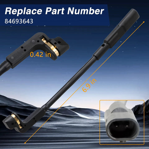 KPALAG front brake pad wear sensor, 6.9 in cable, 0.42 in head, part 84693643 for GMC Sierra 1500 and Cadillac Escalade.