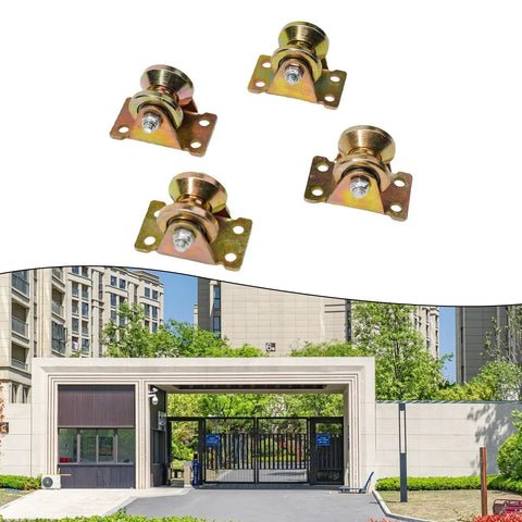 Heavy Duty V Groove Casters For Inverted Track Sliding Gates With 56mm Plates And 440 Lb Capacity Per Unit Four Piece Steel Roller Set