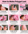 Guide on using All In One Polygel Toenail Kit For Beginners With 315ml Hema Free Clear White Pink Gel Toe Dual Nail Forms