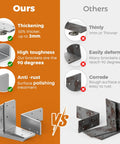 Comparison of Eight 3x3 Inch L Brackets Straight Up Heavy Duty Galvanized Corner Braces vs inferior brackets.