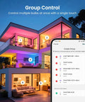 Smart home with colorful lighting using Dimmable Multicolor And White LED Bulb A19 E26 8W 60W Equivalent No Hub Needed Remote Control Via App