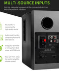 Back panel of Booming 60W RMS Active Bluetooth Bookshelf Speakers With DSP And DRC For PC TV And Turntable, showing inputs