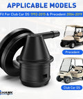 Gas Golf Cart Fuel Tank Vent Assembly With Insulator Grommet Repair Kit For Club Car DS 1992-2015 And Precedent 2004-2019 shown with golf carts