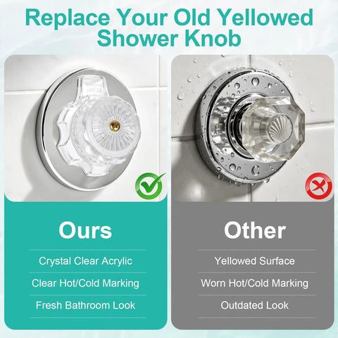 Stylish Clear Acrylic Shower Handle Perfect For Mixet MXT11 Tub And Faucet Trim Kit Bathroom Volume Temperature Control Easy Replacement Upgrade Look Cool clear acrylic shower knob