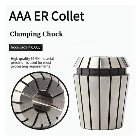 High Precision ER Collet Set 0.005mm Tolerance CNC Milling Tool Clamp Chuck Grip Secure Fit For Routers Lathes And Fast Machining Work, featuring 65MN material.