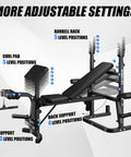 Olympic Weight Bench Set With Leg Extension And Leg Curl 9 In 1 Workout Bench With Preacher Curl Pad And Lat Pulldown features